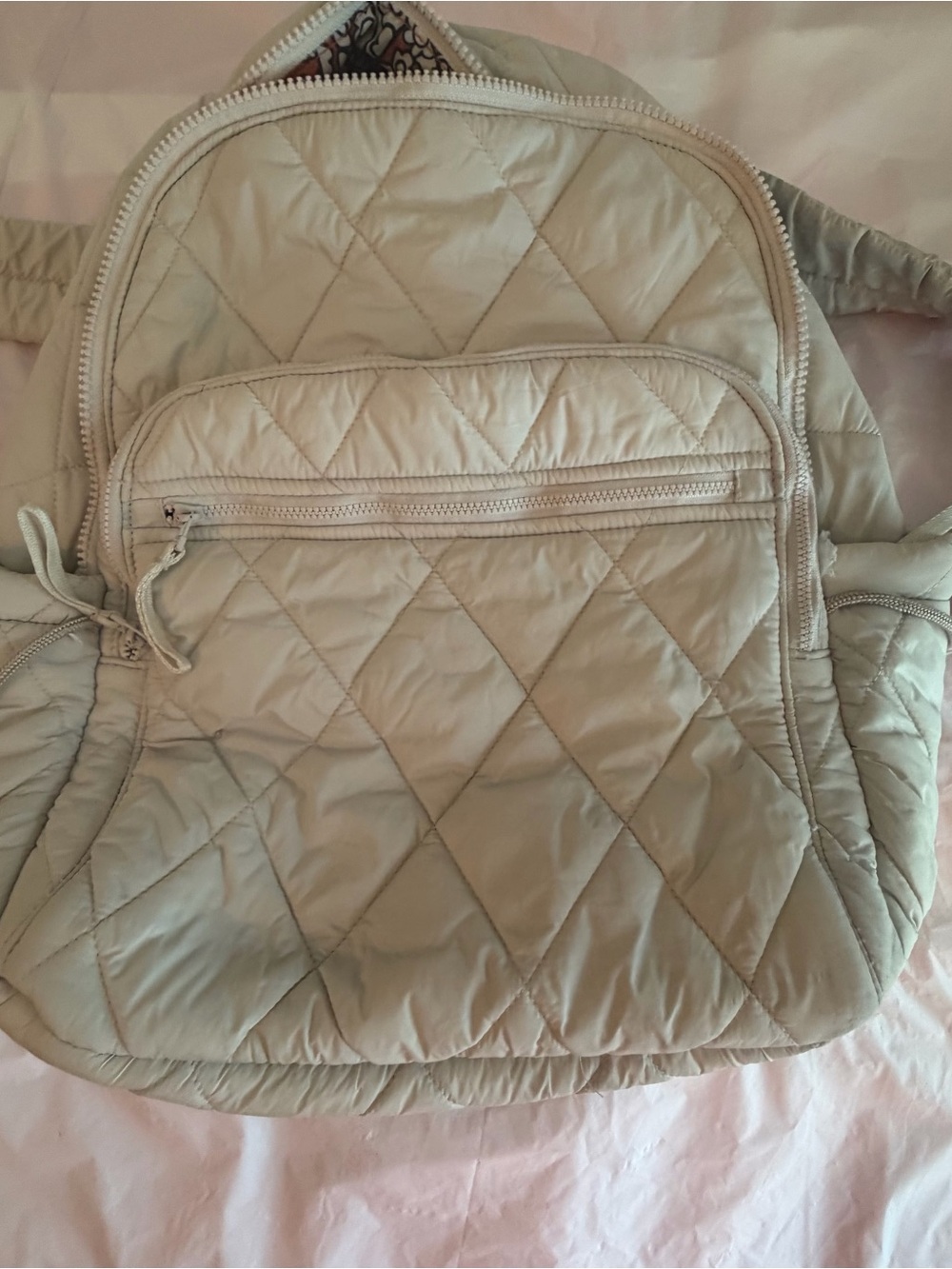 Vera Bradley Quilted Light Beige Backpack